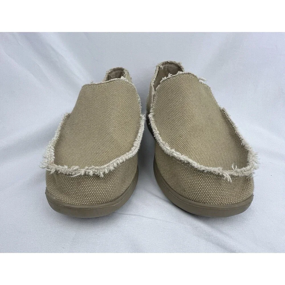 Crocs Mens Santa‎ Cruz Khaki Slip-On Loafer Size 7 M EUC